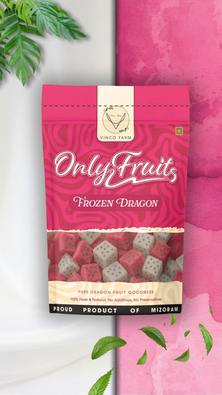 Frozen Dragon Fruit from Mizoram | Fresh Frozen Pitaya | Natural Exotic Fruit