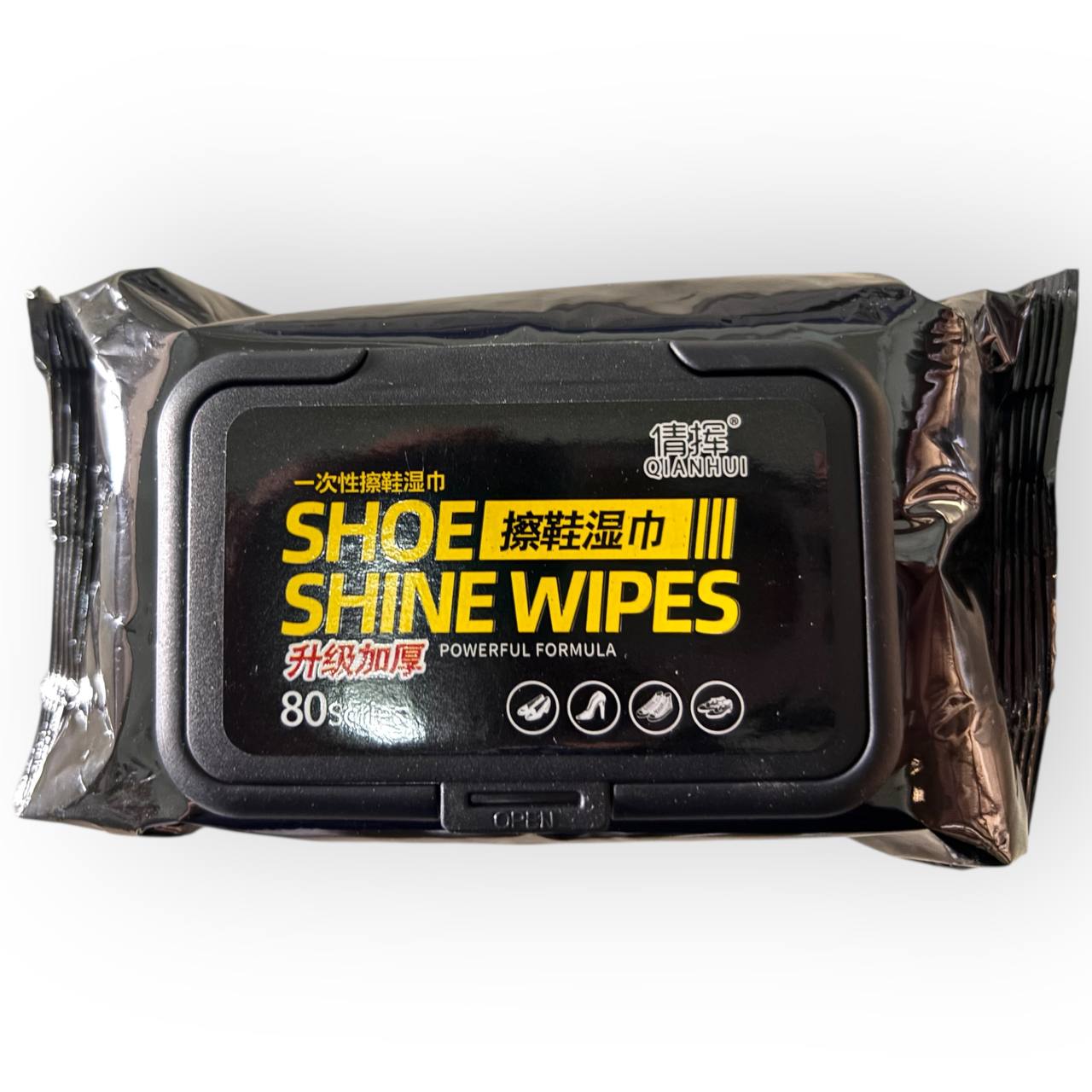 Shoe Shine Wipes 1 Pack 80 Pcs Cleaner Disposable Travel Portable Removes Dirt Sports, Velour, Leather, Canvas Shoe Cleaner (White)