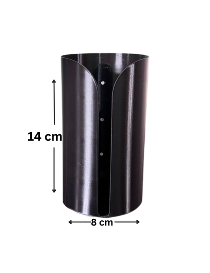 Garbage bag holder Dispenser, Adhesive Wall and Cabinet Mount, Drill Installation, Single Roll Trash Bag Storage, Kitchen Organiser, Dustbin Waste Pouch Universal, Eco Friendly, Black, 3D Print