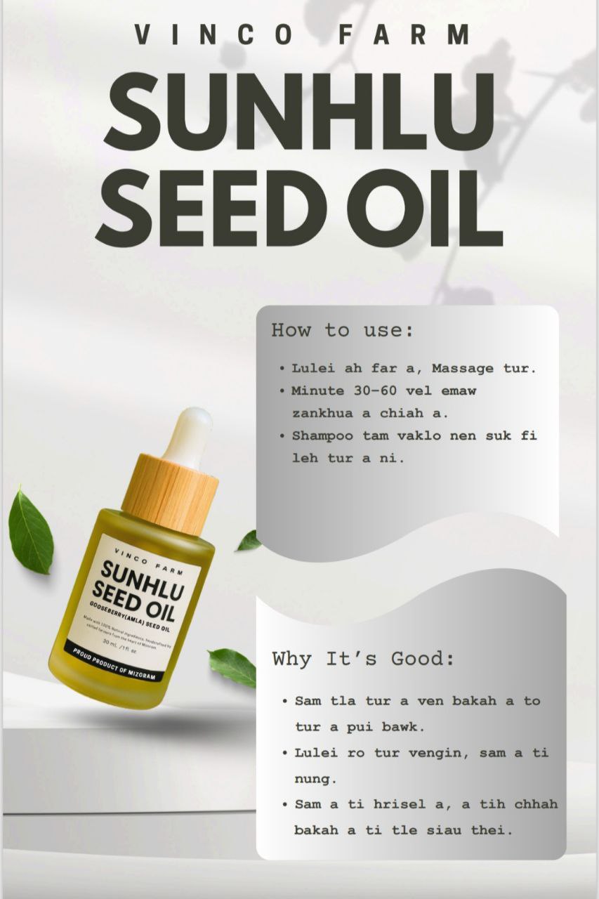 Sunhlu Oil 30ml | Gooseberry (Amla) Seed Oil | Natural Hair & Skin Care Oil