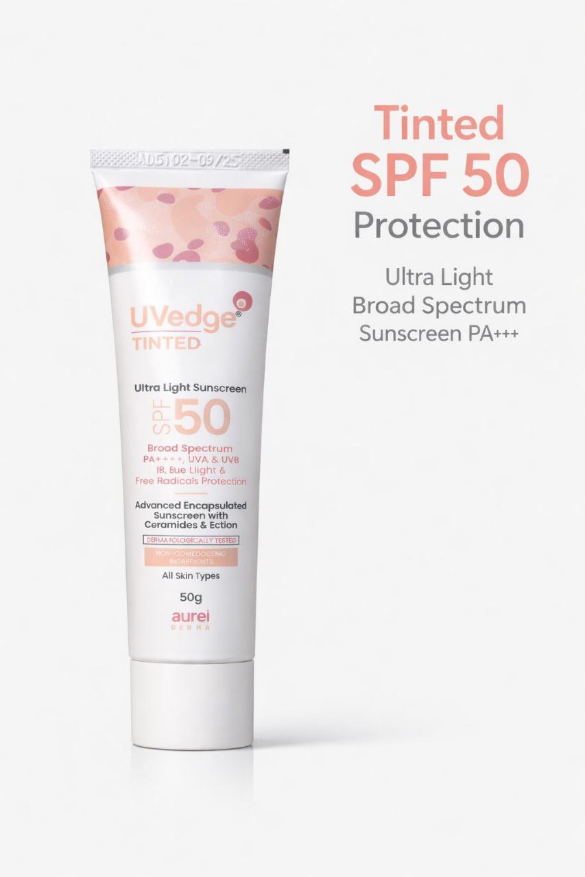 Uvedge Tinted Sunscreen SPF 50 | Broad Spectrum UV Protection with Natural Coverage