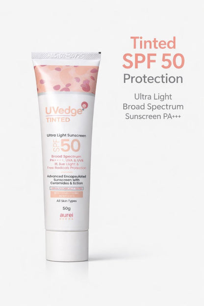 Uvedge Tinted Sunscreen SPF 50 | Broad Spectrum UV Protection with Natural Coverage