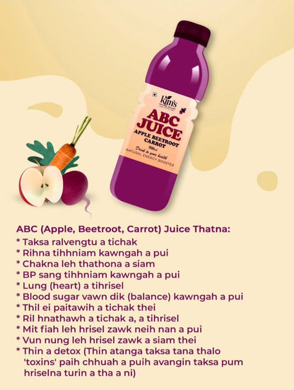 ABC Juice 850ml (Apple Beetroot Carrot) | Natural Detox & Immunity Booster Drink | Kim’s Natural Healing