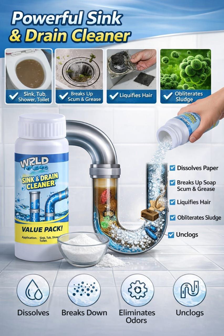Sink & Drain Cleaner Clog remover powder